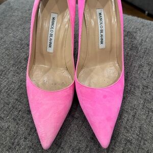 Pink Suede Manolo Blahnik Heels